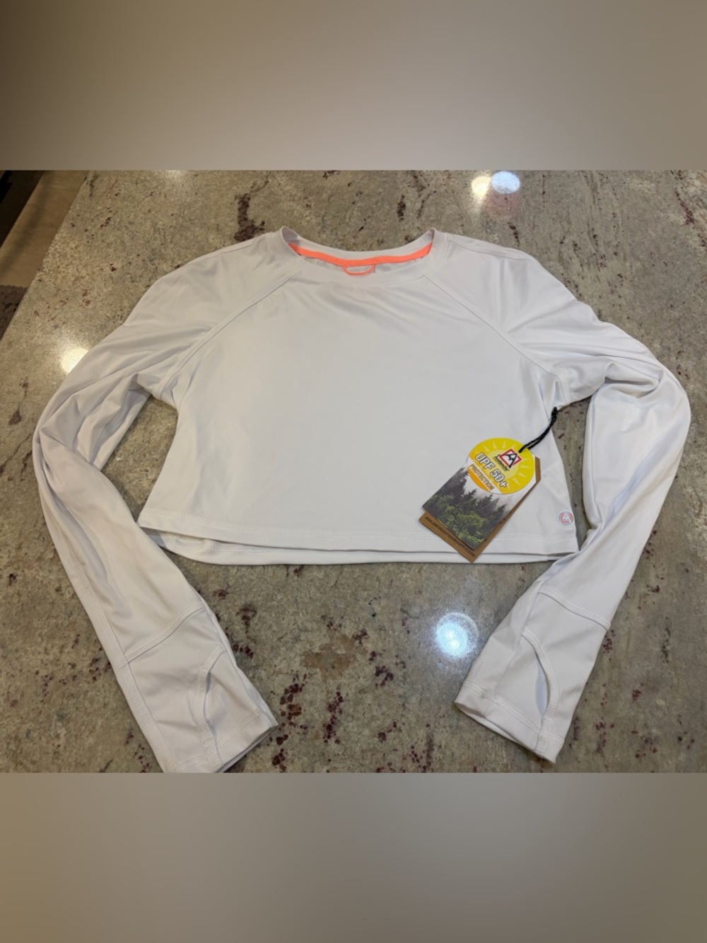 White Long Sleeve Cropped Sun Shirt -NWT
